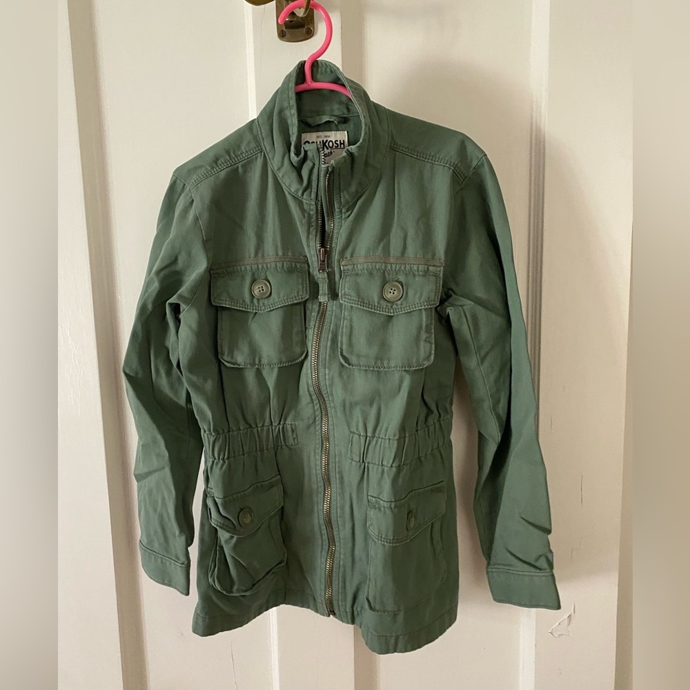 Oshkosh olive green field jacket girls size 8